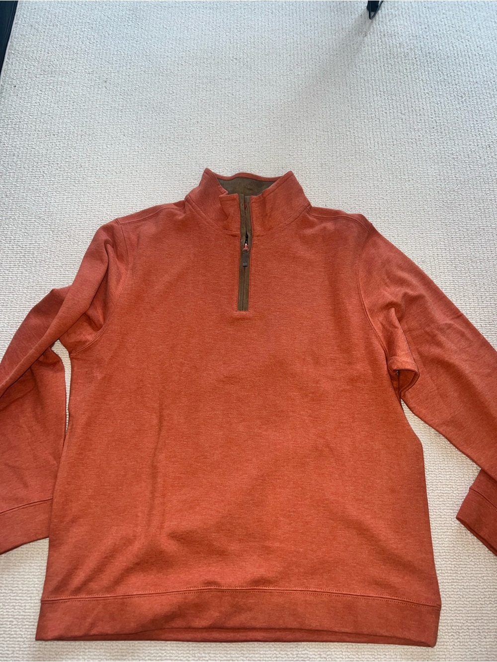 Men's Half-Zip Pullover Sweater in Rust